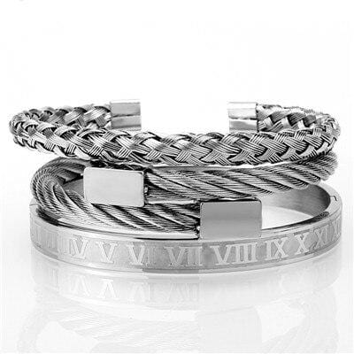 Lots de Bracelet Jonc Homme Luxueux en Acier-Mon Bracelet Homme