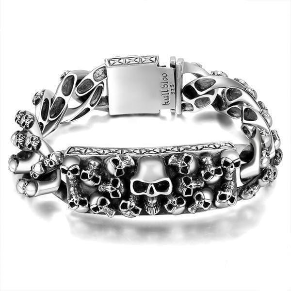 Gourmette Luxe Tête de Mort en Argent | Mon Bracelet Homme