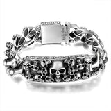Gourmette Luxe Tête de Mort en Argent | Mon Bracelet Homme