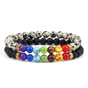 Ensemble De Bracelets 7 Chakras Pour Homme En Perles Nathan-Mon Bracelet Homme