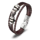 Acheter Bracelet Tête de Mort en Cuir | Mon Bracelet Homme