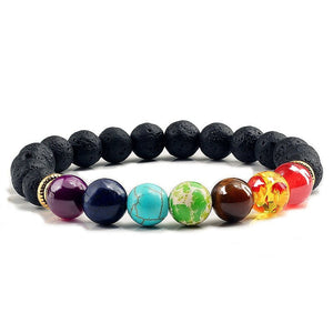Bracelet 7 Chakras Pour Homme En Pierre de Lave Dariel - Mon Bracelet Homme