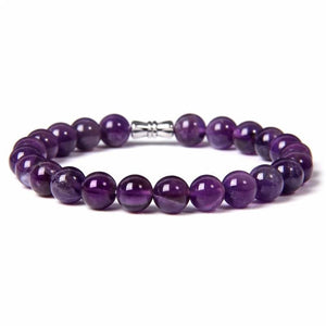 Bracelet Améthyste Véritable Pierre Naturelle Perle Ronde - Mon Bracelet Homme