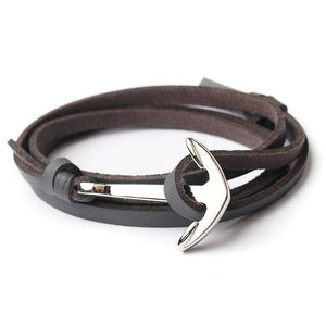 Bracelet Ancre Homme Plusieurs Tours en Cuir - Mon Bracelet Homme