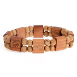 Bracelet Bois Homme Marron avec Symbole Aum - Mon Bracelet Homme