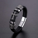 Bracelet Catholique Croix Homme en Cuir - Mon Bracelet Homme