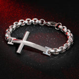 Bracelet Chaîne Croix en Acier - Mon Bracelet Homme