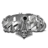 Bracelet Chaîne Luxe Tête de Mort en Argent - Mon Bracelet Homme