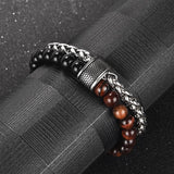 Bracelet Chaîne Pierre Naturelle en Acier - Mon Bracelet Homme