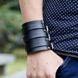 Bracelet de Force Homme Largeur 8cm en Cuir - Mon Bracelet Homme