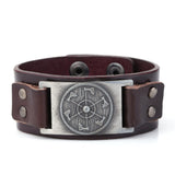 Bracelet de Force Médiéval Hache Viking en Cuir - Mon Bracelet Homme