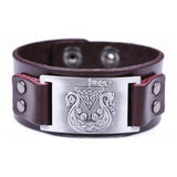 Bracelet de Force Navire Viking en Cuir - Mon Bracelet Homme