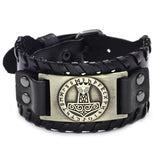 Bracelet de Force Runes Odin en Cuir - Mon Bracelet Homme