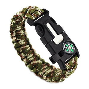 Bracelet de Survie en Paracorde Tressée Multifonctionnelle Avec Sifflet Boussole et Racloir D'Extérieur Amias - Mon Bracelet Homme