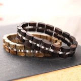 Bracelet en Bois de Couleur Noire et Argentée pour Homme - Mon Bracelet Homme