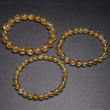 Bracelet En Citrine Naturelle Jaune 10mm pour Homme - Mon Bracelet Homme
