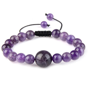 Bracelet en Pierre d'Améthyste Naturelle (Perle) - Mon Bracelet Homme