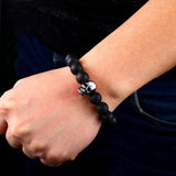 Bracelet Grosse Perle Tête de Mort en Pierre - Mon Bracelet Homme