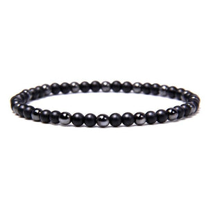 Bracelet Hématite Pierre Naturelle 4Mm Homme en Perles - Mon Bracelet Homme