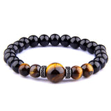 Bracelet Homme Oeil de Tigre Grosse Perle Centrale - Mon Bracelet Homme