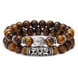 Bracelet Homme Oeil de Tigre Tête de Bouddha en Perle - Mon Bracelet Homme