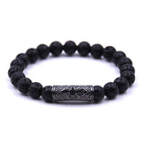 Bracelet Homme Pierre de Lave Roche Volcanique en Perle - Mon Bracelet Homme