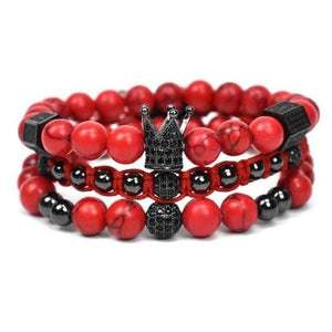 Bracelet Homme Rouge Luxe en Perle - Mon Bracelet Homme