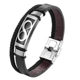 Bracelet Infini En Cuir Et En Acier Inoxydable Pour Homme - Mon Bracelet Homme
