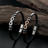 Bracelet Infini Homme Cuir et Acier Inoxydable - Mon Bracelet Homme