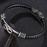 Bracelet Infini Noir en Cuir Synthétique pour Homme - Mon Bracelet Homme