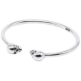 Bracelet Jonc Tête De Mort en Argent Homme - Mon Bracelet Homme