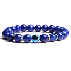 Bracelet Lapis Lazuli Bleu Mauvais Œil En Perle - Mon Bracelet Homme