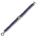 Bracelet Lapis Lazuli en Hématite et en Acier Homme (Perle) - Mon Bracelet Homme