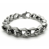 Bracelet Maillions Tête de Mort en Argent - Mon Bracelet Homme