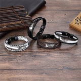Bracelet Marin Arête de Poisson en Cuir - Mon Bracelet Homme