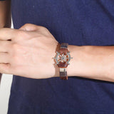Bracelet Marin Homme Gouvernail Argenté en Cuir - Mon Bracelet Homme
