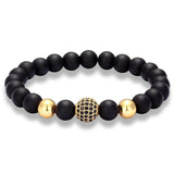 Bracelet Perles Homme Motifs Acier en Pierre - Mon Bracelet Homme